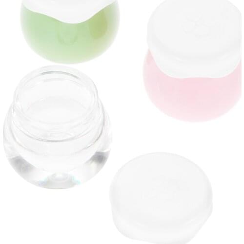 1pc Refillable Cosmetic 10g Bottle Cute Jam Jar shape Mini Transparent/Pink/Green Travel Potable Pot Makeup Container Clover Lip