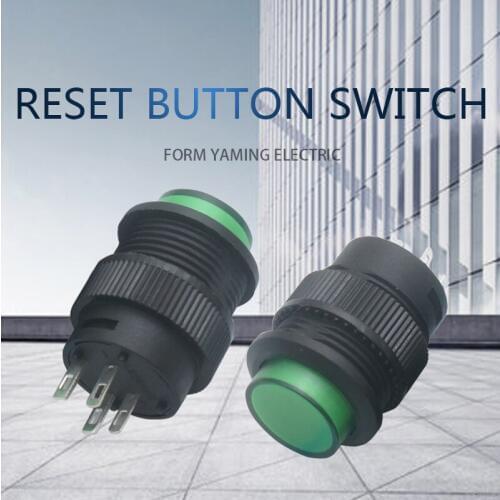 10pcs 16mm Momentary/Reset Latching/Locking Lamp Push Button Switch R16-503BD Round 3A 250V 4 Pins Red/Green