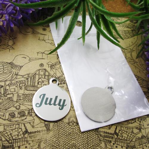 20pcs--"July"stainless steel charms 5 styles for choosing DIY Charms for necklace bracelets