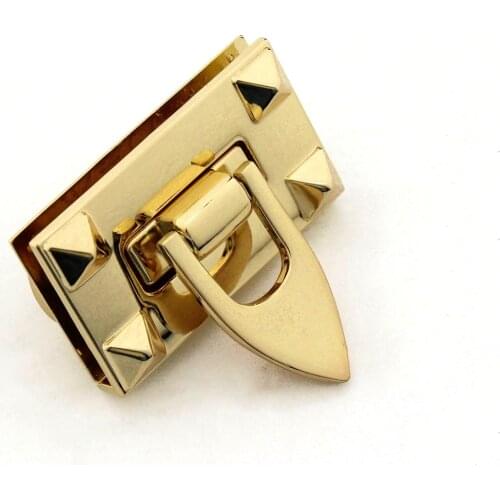 1x Metal Bag Folding Lock Clasp Push Lock Lightgold Closure Catch Fashion Leather Craft Women Bag Purse Handbag Accessories