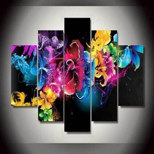 2020 large flower multi-picture wall decoration 5d cross stitch kit Full Square / Round Drill Home Decoration 5pcs/Lot
