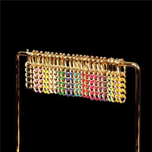 3 pairs Emanel Cuban Chain thick chain earrings cool wind long chain Tassel Earrings metal jewelry earrings