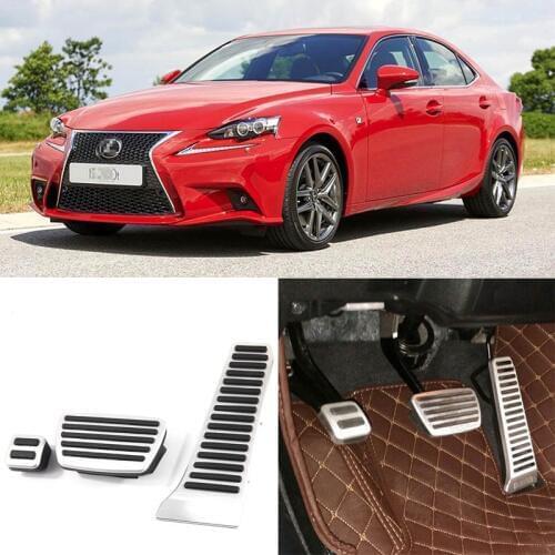 3pcs Aluminium Non Slip Foot Rest Fuel Gas Brake Pedal Cover For Lexus IS 2013-2016