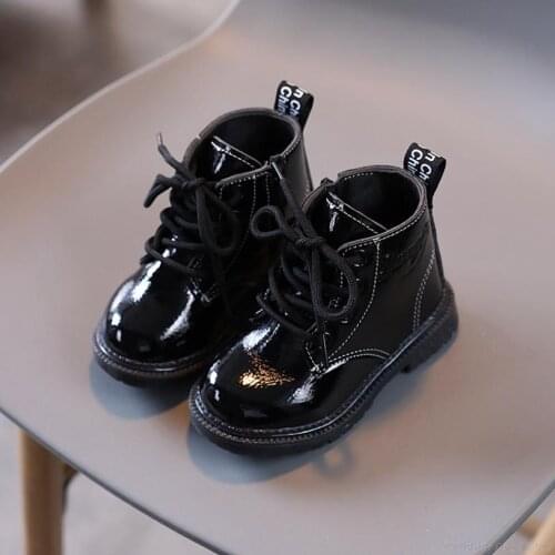 New Girls Leather Boots Boys Shoes Spring Autumn PU Leather Children Boots Fashion Toddler Kids Boots Warm Winter Boots