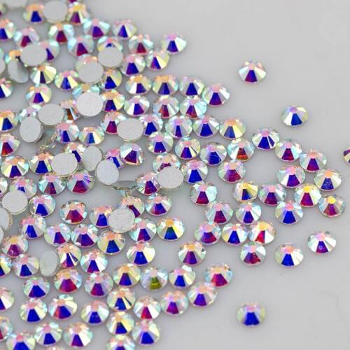Ss2-ss16 crystal AB Flatback rhinestones Non hotfix Nail Art Decoration phone case DIY dancing costume Dress jewelry Bead