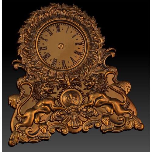 Digital file in STL format clock for CNC 3D relief carving engraving C36-33