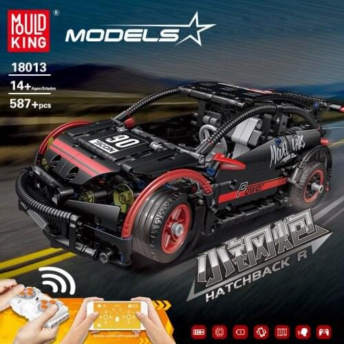 Kids DIY Toys High-Tech Building Blocks The Motorized Hatchback Type R Car Model Remote Control Car Assembly Bricks Christmas Gi