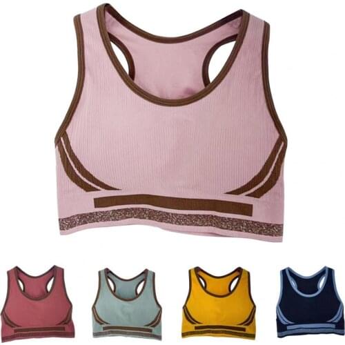 High Stretch Breathable Sport Bra Skin-friendly Removeable Pad Nylon Women Fitness Yoga Underwear for Gym Seamless Crop Bra