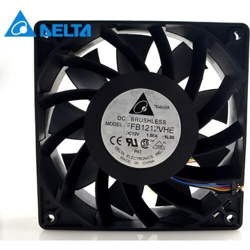 FFB1212VHE 4 Wires Server Inverter Blower DC 12V 1.5A 12038 120*120*38mm 120mm Cooler Double Ball Cooling Fan for Delta