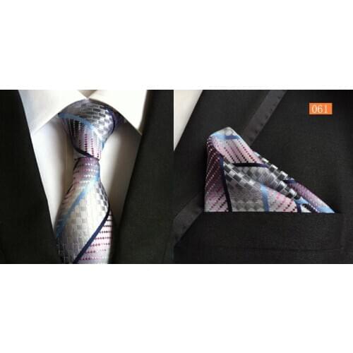 Tie 8cm Fashion Men Ties Set with Pocket Square for Wedding