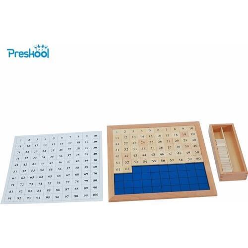 Montessori Mathematics baby toys 1-100 Hundred Board Early Childhood Education Preschool Training Kids Brinquedos Juguetes