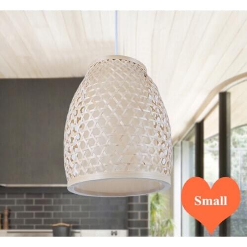 Chinese rustic handwoven bamboo Pendant Lights Southeast Asia style brief E27 LED small lamp for porch&parlor&stairs LHDD005