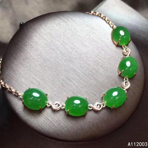 KJJEAXCMY Fine Jewelry 925 Sterling Silver inlaid Jasper women hand bracelet lovely support detection