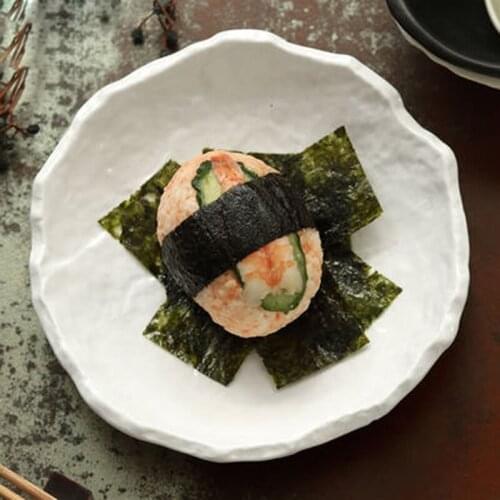 Creative dishes, dishes, personalized ceramic dishes, household porcelain dishes, living room fruit dishes, black and white Japa