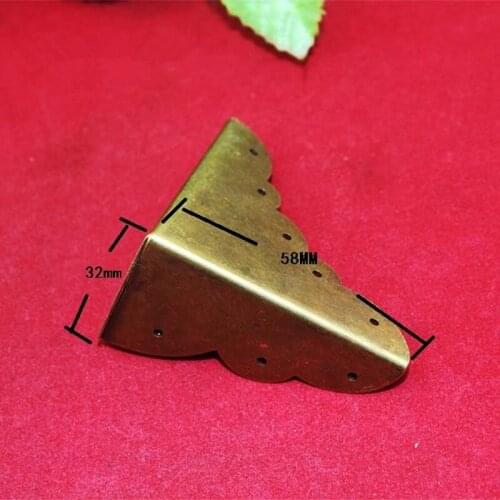 Brass Corner,Luggage Case Box Corner Brackets Decorative Corner For Furniture Decoration Triangular Corners,Brass Color 58*32mm