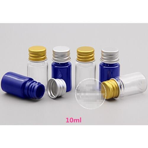 Refillable Bottle The Aluminum Cap Transparency Plastic Bottle Screw Cap Plastic Bottles 10ml 100pcs/lot PET