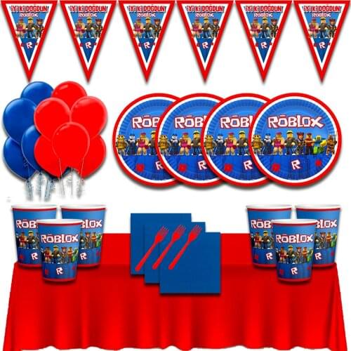 Roblox 16/32 Person Birthday Party Decorations Supplies Set