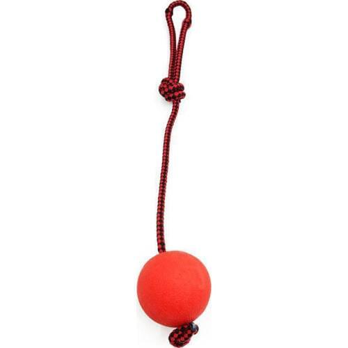 Indestructible Dog Ball on a Rope Pet Puppy Tug Balls Toys Pet Chew Toys Dog Training Toy Solid Rubber Balls