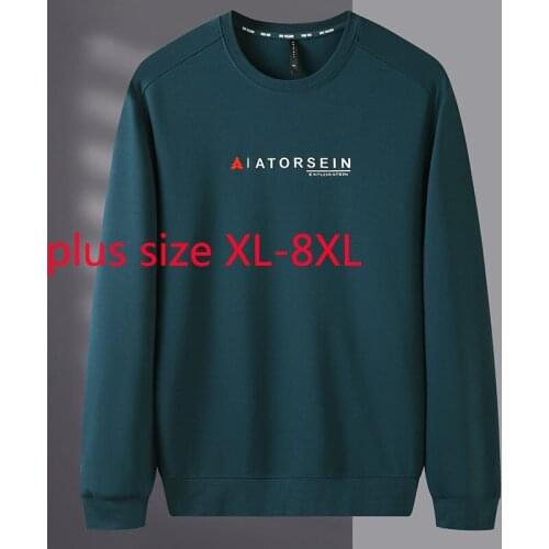 New Arrival Fashion Super Large Spring And Autumn Men O-neck Casual Sweatshirts Plus Size XL 2XL 3XL 4XL 5XL 6XL 7XL 8XL