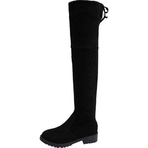 Slim Flat Thigh High Boots Platform Women Slim Thick Sole Over The Knee Boots Women Shoes Black Winter Long Boots Women 2021