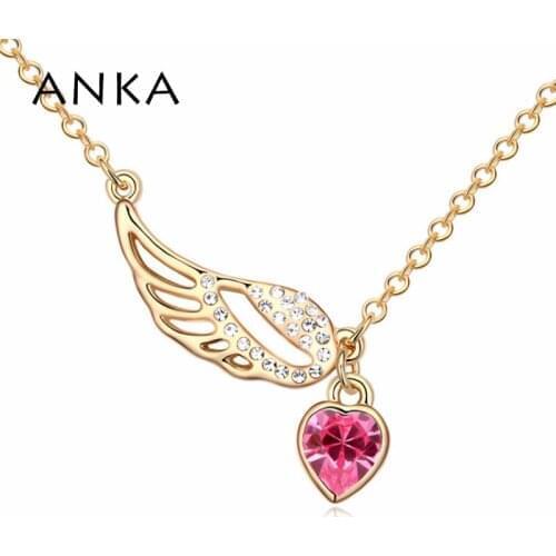 ANKA tendy Wing with heart Crystal Chokers Necklace fine polishing mirror finish Main Stone Crystals from Austria #102301