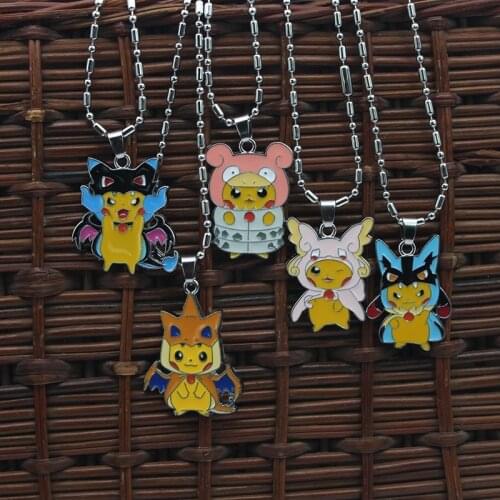 Pokemon Pikachu Pendant Necklace Cartoon Anime Character Cute Style Jewelry Chain Necklace for Women Birthday Gift