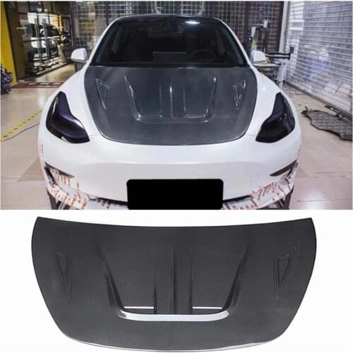 NEW Real Carbon Fiber Front Engine Hood Vent Cover For Tesla Model 3 2018 2019 2020 2021