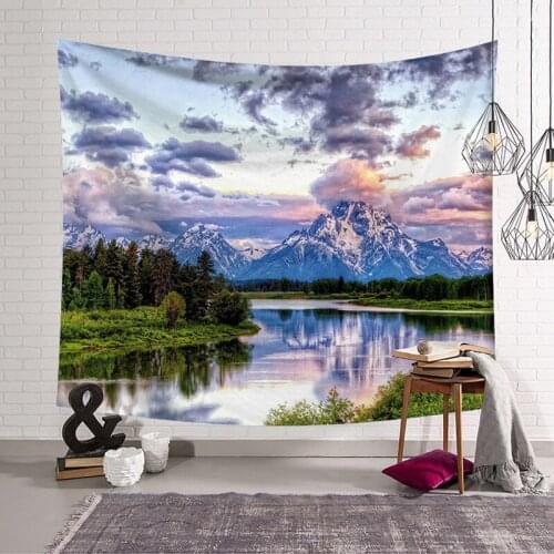 Landscape Painting Tapestry Wall Hanging Colorful Natural Scenery Bohemian Home Décor