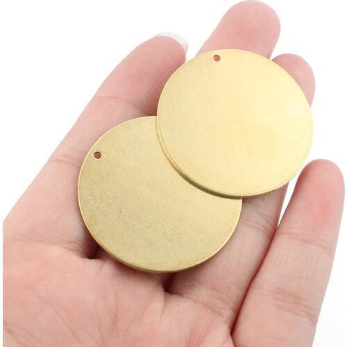 1pack Raw Brass Charms Smoth Round Disc Pendant Stamping Crafts Jewelry Fashion Necklace Earring Jewelry Making Accessories