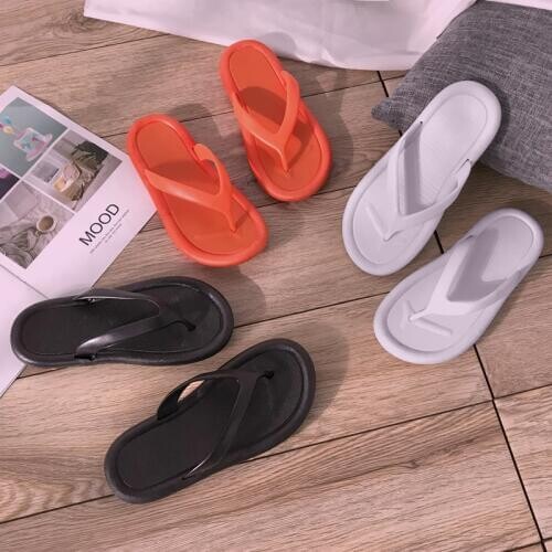 Thick Bottom Women Slippers Female Soft Japanese-style Flip Flops Girl Fashion Home Office Indoor Room Shoes Ladies Black