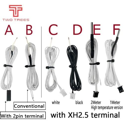 5pcs/lot 100K ohm NTC 3950 Thermistors Sensors with Cable 3D Printers Parts Temperature Part White 1M Line Accessories