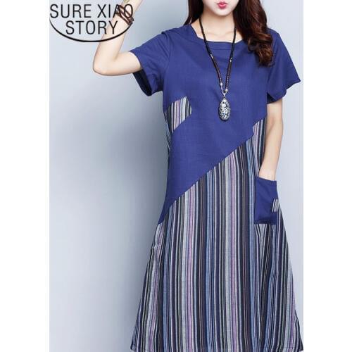 Dress Women A-Line Striped Short Slash Neck Dresses Casual Formal Dress Women Elegant Office Ladies Dresses 3193 50