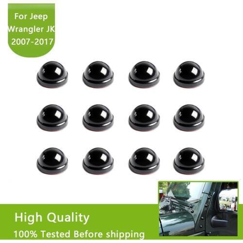 For Jeep Wrangler JK 2007-2017 A Pillar Screw Protection Screws Decorative Cover Trim Stcker ABS Chrome Car Exterior Accessories