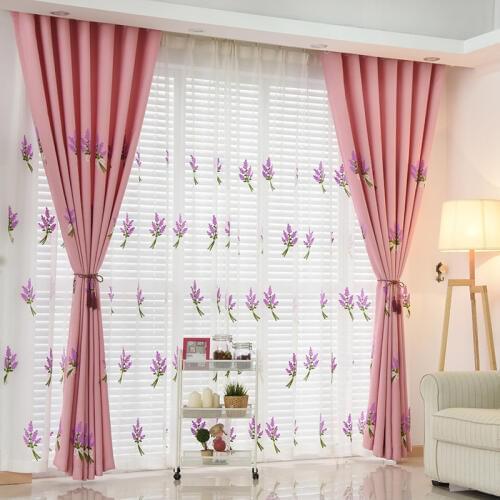 Lavender Embroidered Tulles and Curtains for Living The Bedroom Curtains for Children Room Princess Window Curtains
