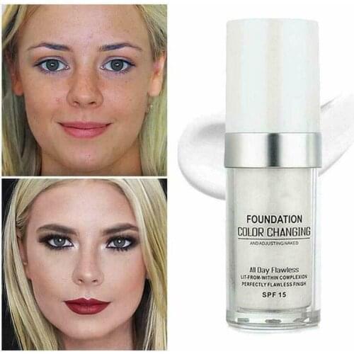 Color Changing Liquid Foundation Magic Face Cover Concealer Makeup Hydrating Long Lasting Nourishing Skin Care Makeup 30ml