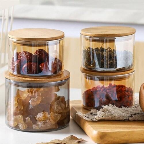 1pc Kitchen Storage Jar With Sealing Lid Glass Scented Tea Jar Food Snack Nuts Storage Bottle Sealed Jars Kitchen Bulk Canister
