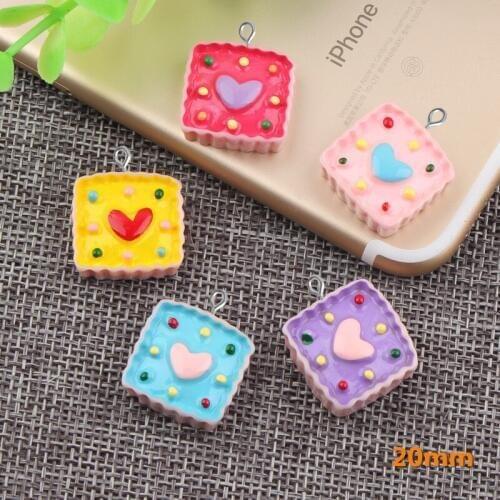 10pcs 20mm DIY Resin cake charms simulated fake imitation food flatback kawaii cabochon craft jewelry making ornament decoration