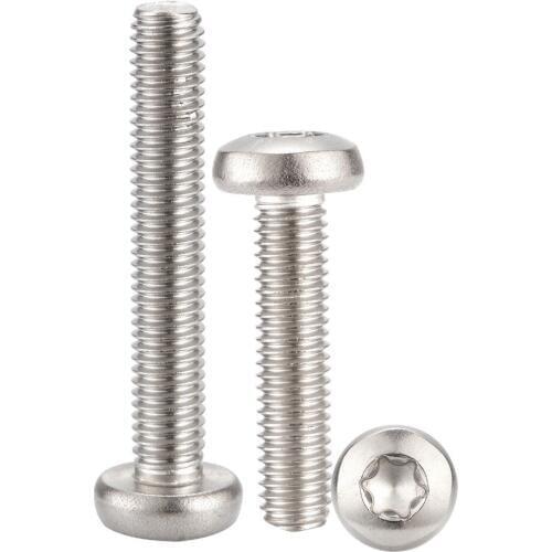 100pcsM3*4/5/6/8/10/12/14-45/50mmTorx 6-Lobe Pan Round Head Six Lobe Pin In Torx Security Screw Bolt 304 Stainless Steel Screws