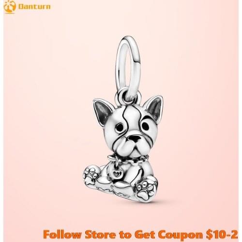 2020 New Arrive 925 Sterling Silver Beads Bulldog Puppy Pendant Charms fit Original Pandora Bracelets Women DIY Jewelry