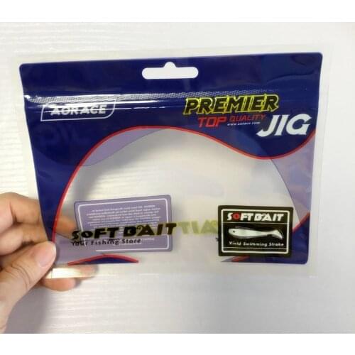 5pcs/set PVC Soft Fishing Lure Bait Bag Storage Self Seal Zipper Packaging Case Fishing Tackles Packing Bags