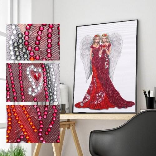 DIY Special Shaped 5D Diamond Painting Lady with Wing Mosaic Kit Rhinestone Drawing Picture Set Home Decoration Craft Gift