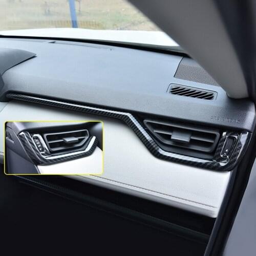 Car Central Control Trim Strip Carbon Fiber Cover For Toyota RAV4 RAV 4 2019 2020 2021 XA50 Interior Modification Accessories