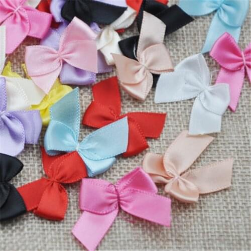 100Pcs Hand Satin Ribbon Bows DIY Craft Supplie Wedding Party Decor Gift Packing Bowknots Sewing Headwear Accessories A0176