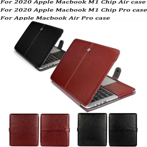 PU Leather Laptop Bag 2020 For MacBook M1 Chip Pro A2338 13 inch Air A2337 Case for mac book 11 12 13 13.3 15 16 Touch Bar ID