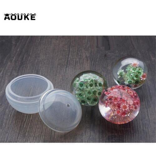 Aouke 60mm Sphere Shape Geometric Jewelry Mold Pendant Silicone Mould Ornament Resin Craft Making Molds DIY Hand Craft Tools