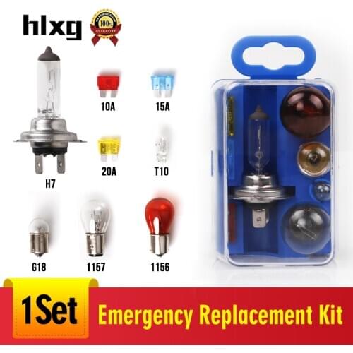 HLXG 55W H7 halogen 1156 12V 21W 1157 Car Tail Bulb Brake Lights T10 W5W Auto Reverse Lamp Signal Light Replacement Kit G18 T10