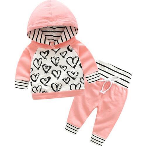 Tem Doger Baby Clothing Sets Autumn Winter Newborn Baby Boy Girl Clothes Hooded Tops+Flowers Pants 2PCS Pullovers Infant Outfit
