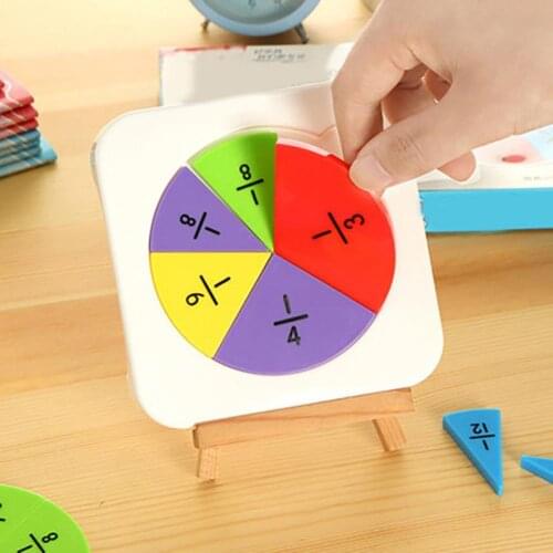 7Pcs/Set Kid Circular Fractions Counting Mathematics Learning Education Kids Toy
