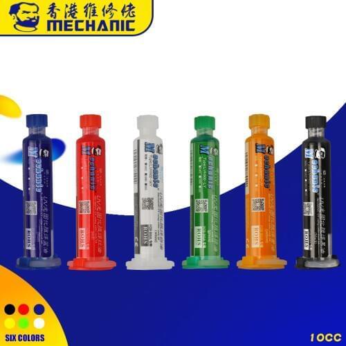 MECHANIC UV Curing Solder Mask Ink Red Green BGA Oil Prevent Corrosive Arcing for Mobile Phone PCB Motherboard Repair Tools
