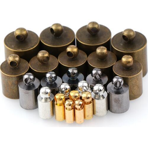 50pcs 5 Colors Metal Clasps Hooks Cords End Caps Cord For Jewelry Making Bracelet Necklace DIY Jewelry Finding